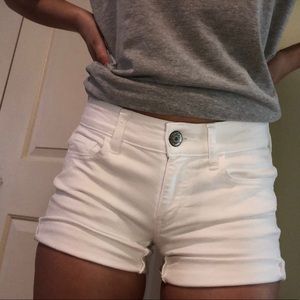American Eagle white denim shorts